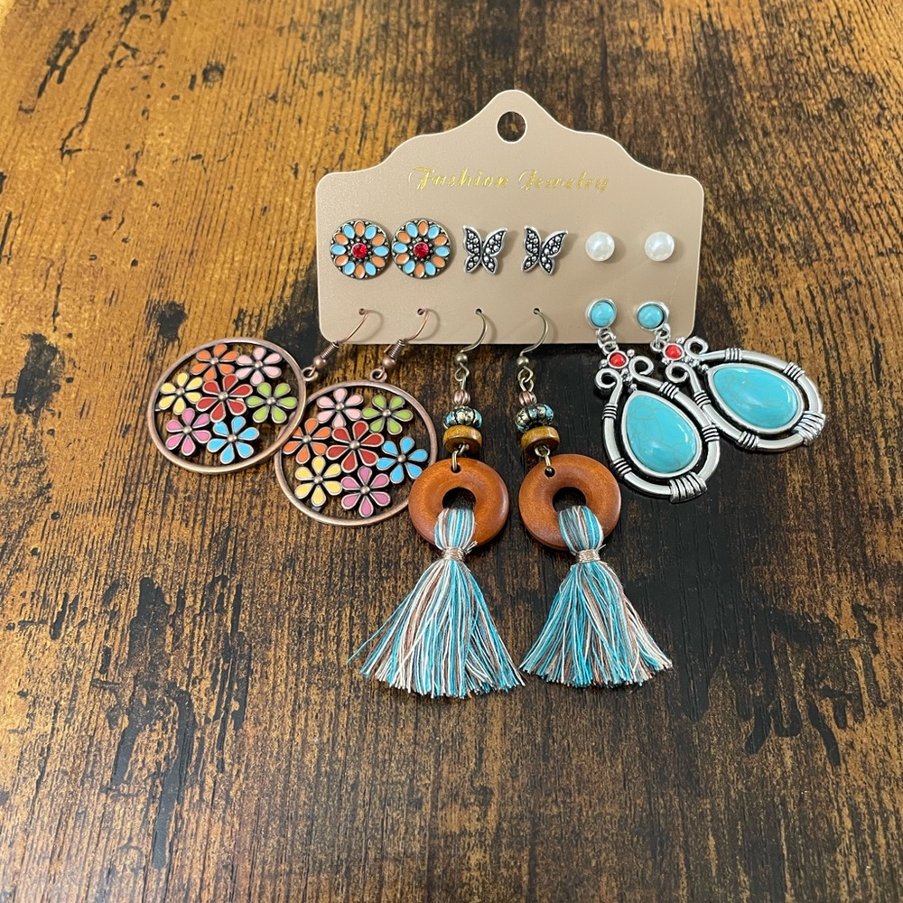 Colorful Boho Earring Set